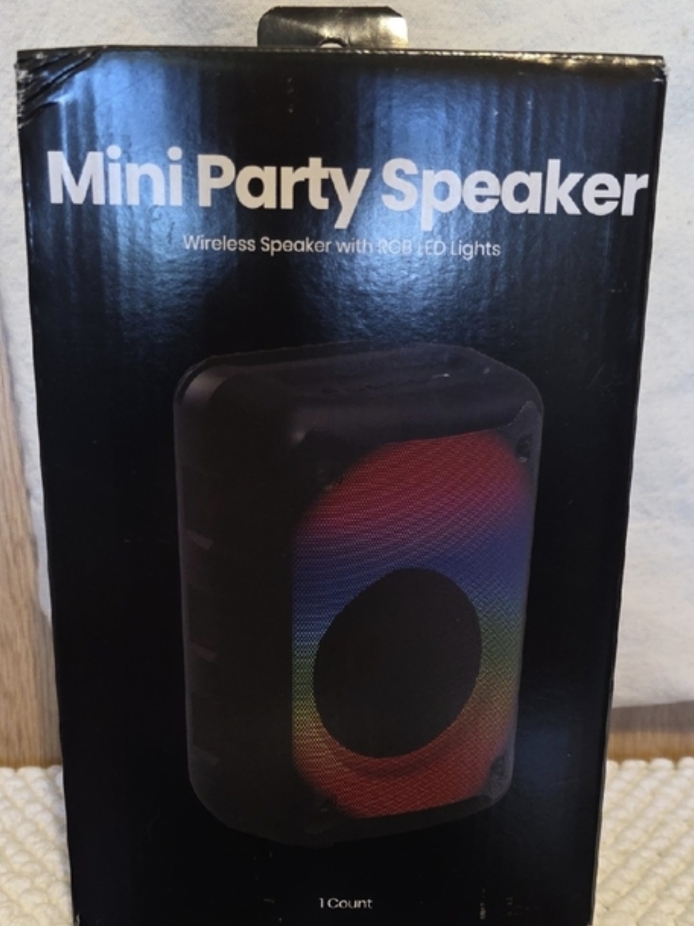 Mini Party Speaker - Black with RGB LED Lights